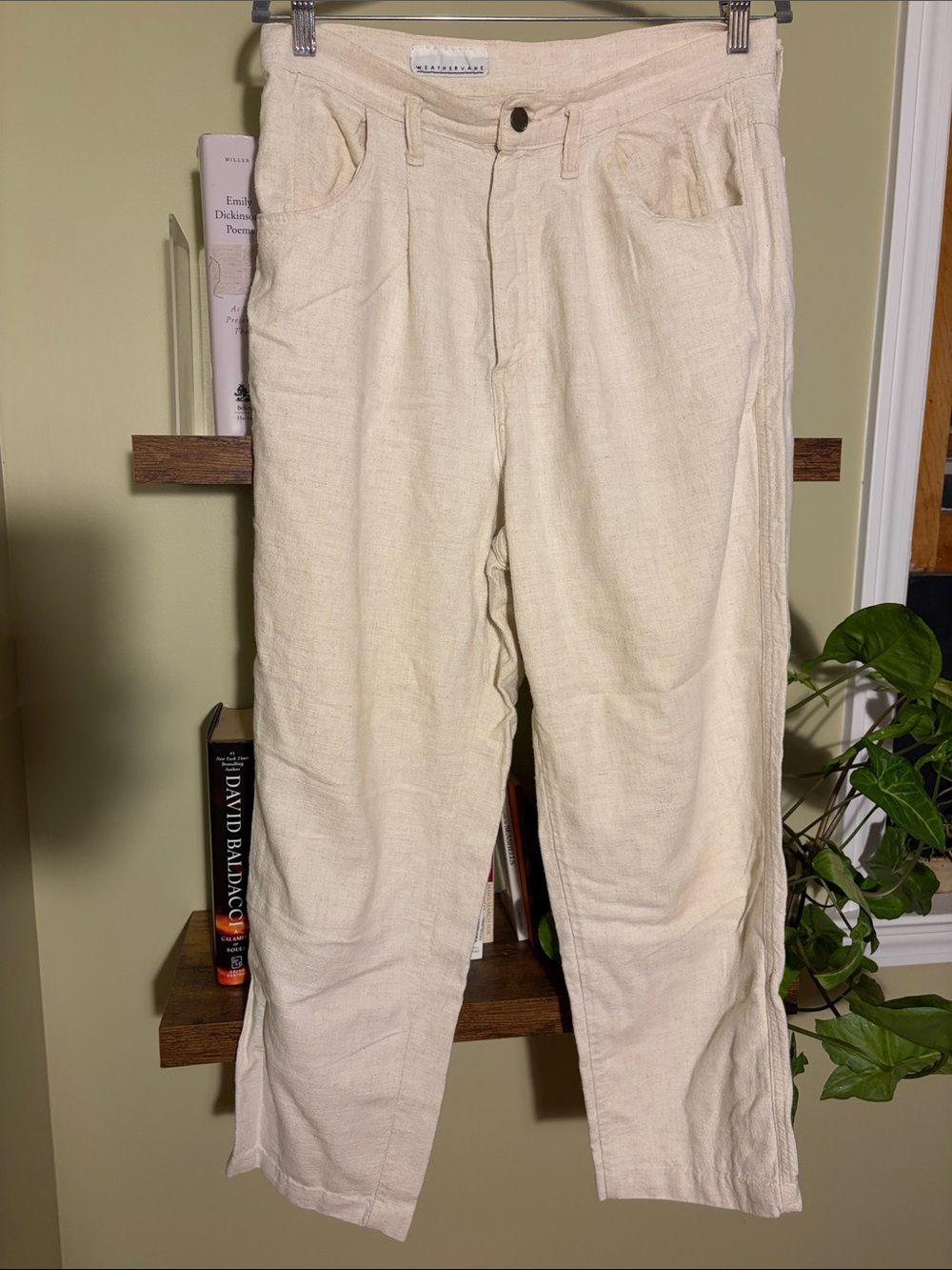 Vintage Weathervane Cream High-Waisted Pleated Pants Size